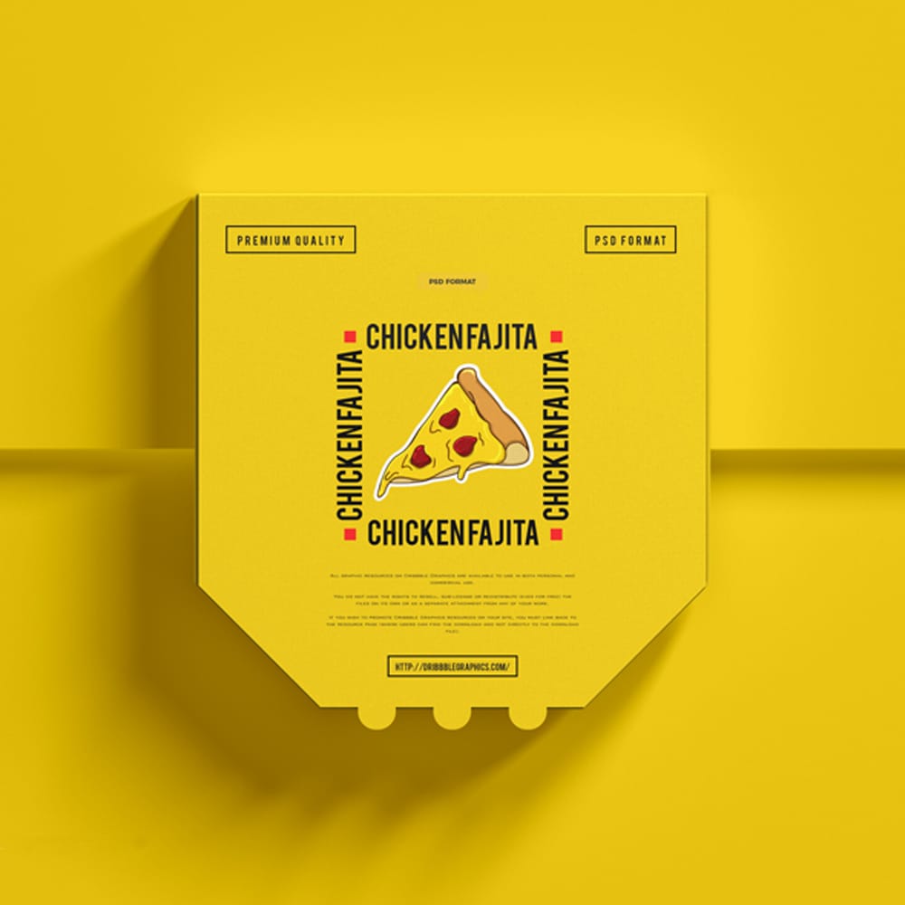 Free Premium Packaging Pizza Box Mockup