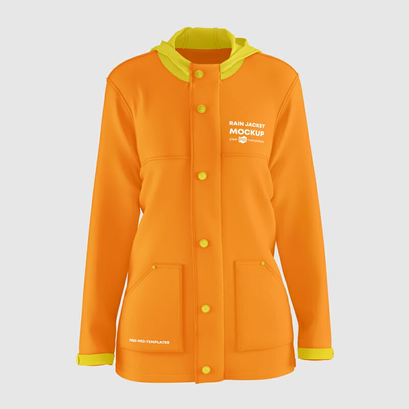 Free Rain Jacket Mockup