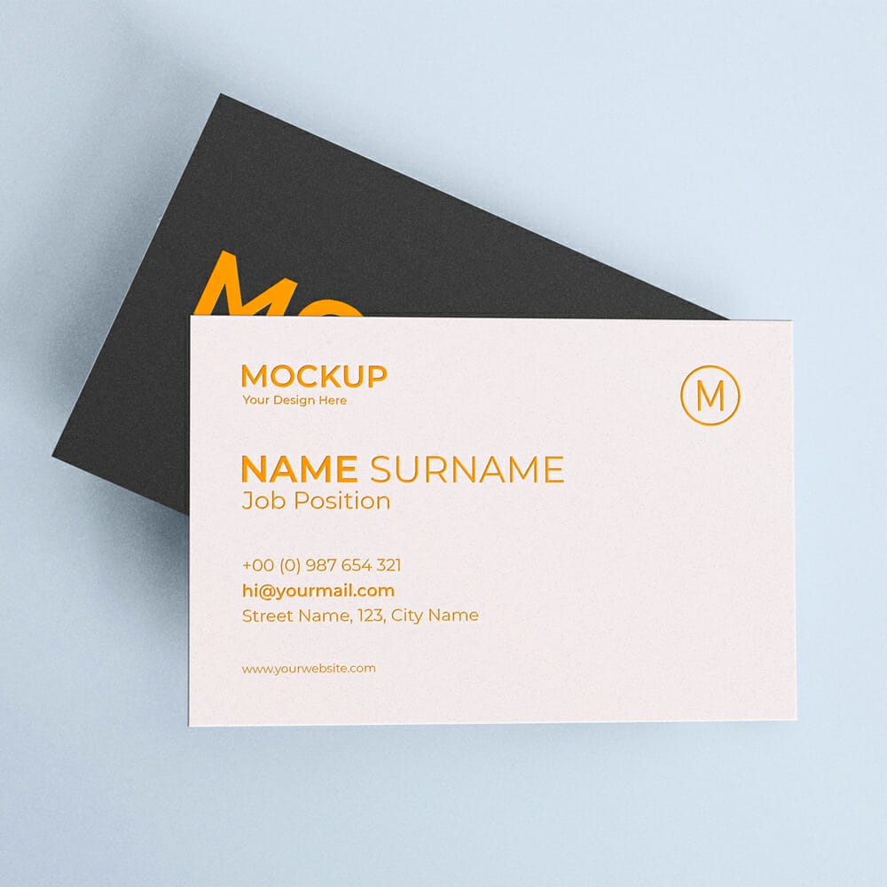 Free Realistic Business Card Mockup