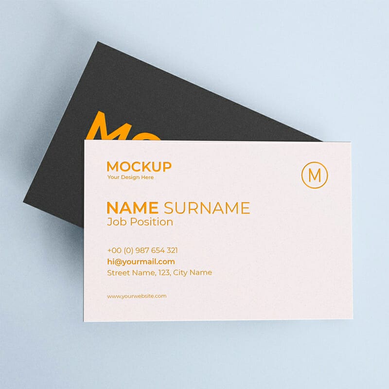 Free Realistic Business Card Mockup