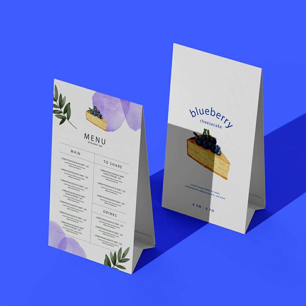 Free Restaurant Menu Mockup PSD