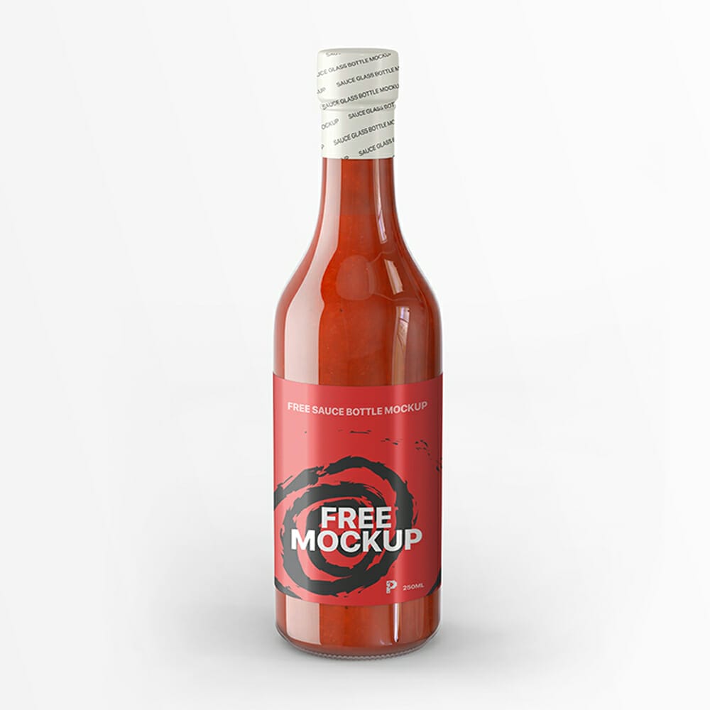 Free Sauce Bottle Mockup