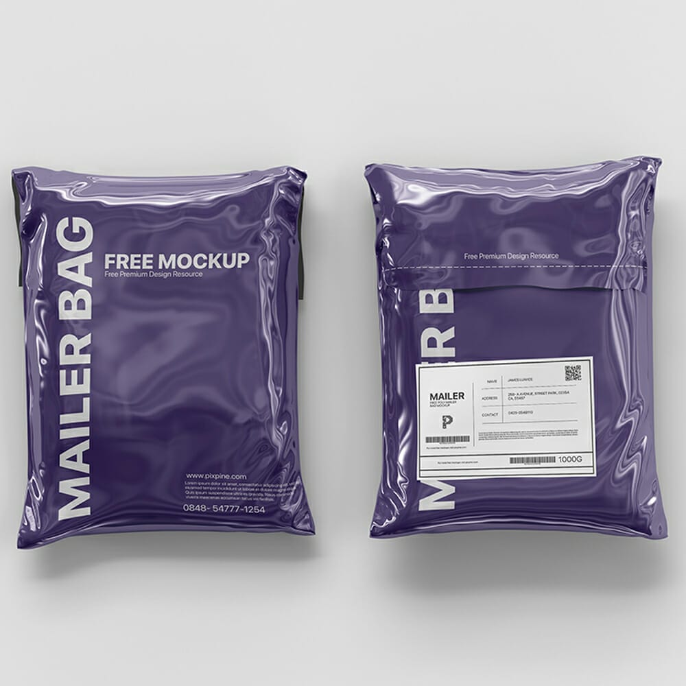 Free Shipping Plastic Bag Mockup