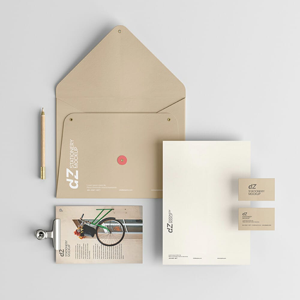 Free Simple Stationery Mockup