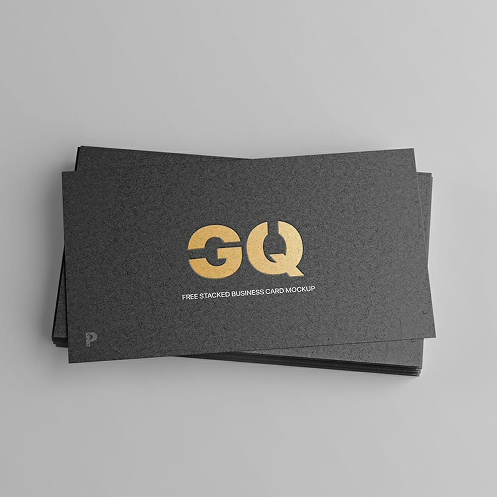Free Stacked Business Card Mockup