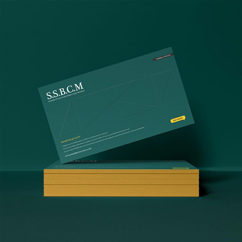 Free Stylish Stack of Business Card Mockup