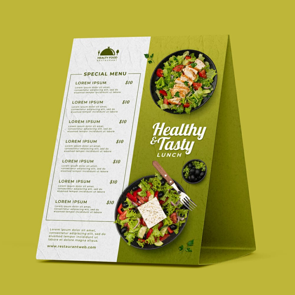 Free Tent Card Mockup PSD Template