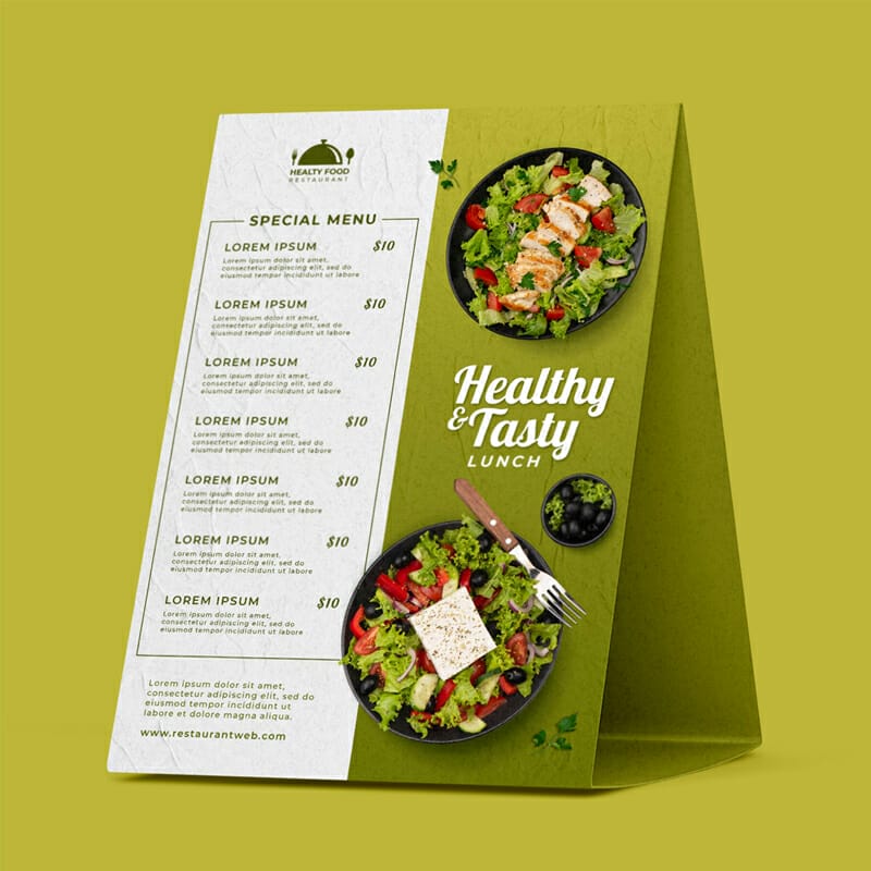 Free Tent Card Mockup PSD Template