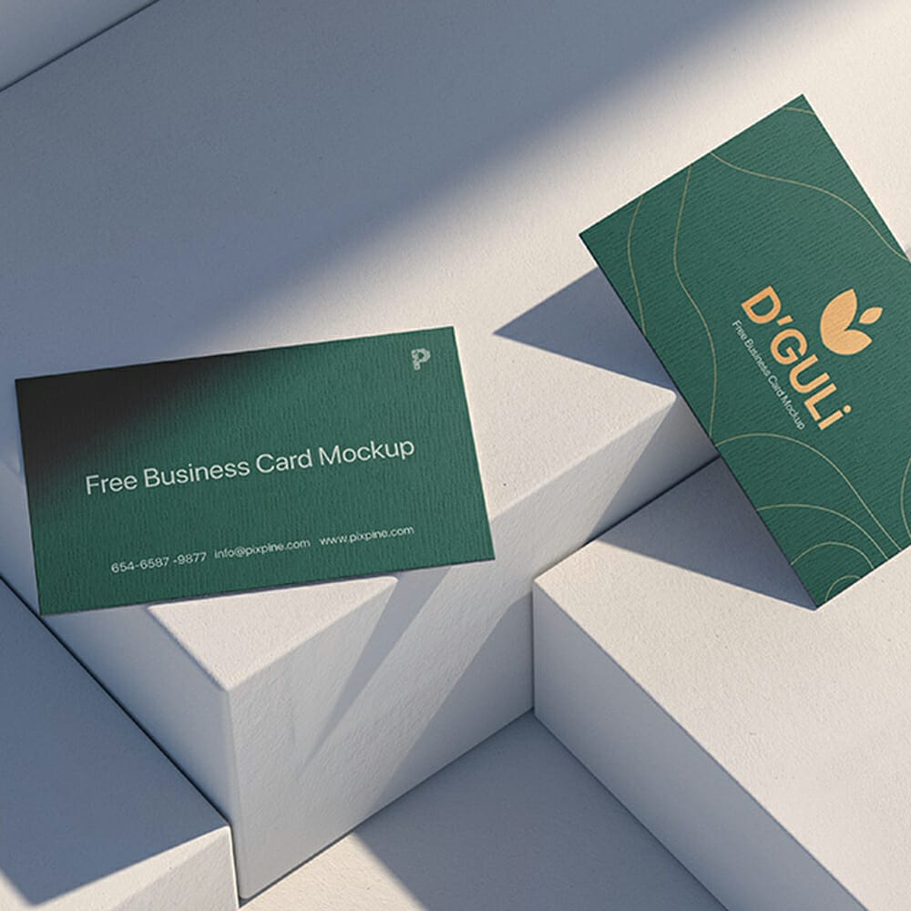 Free Textured Business Card Mockup