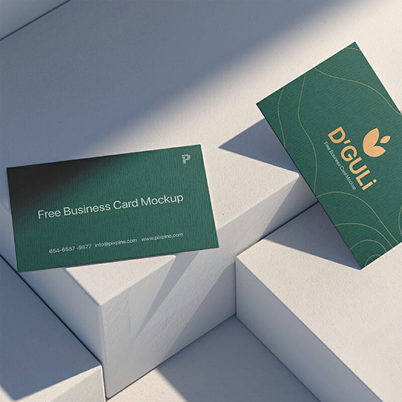 Free Textured Business Card Mockup