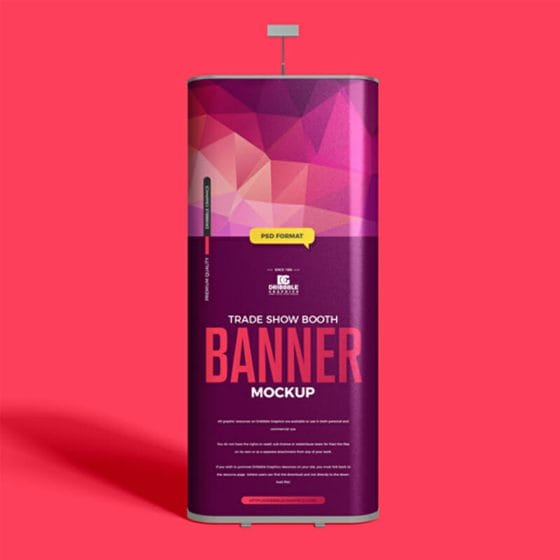 Free Trade Show Booth Banner Mockup