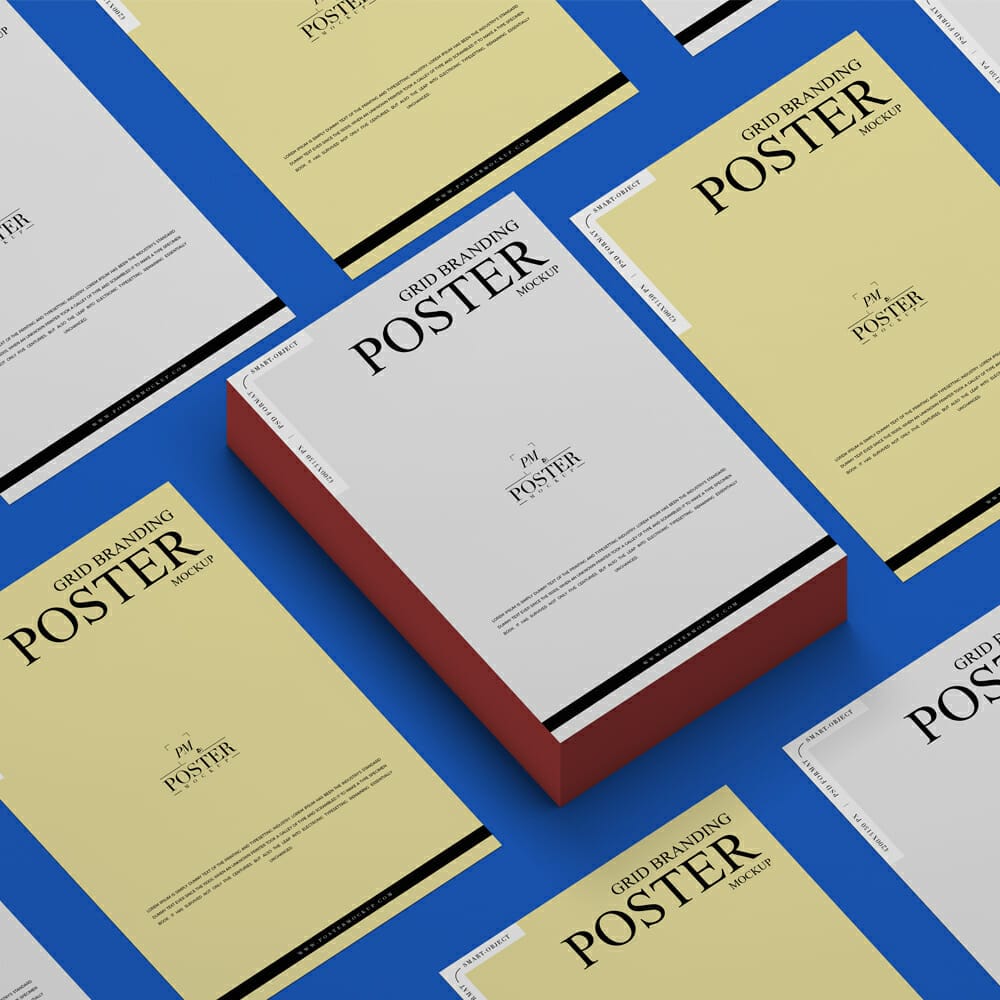 Grid Branding Poster Mockup
