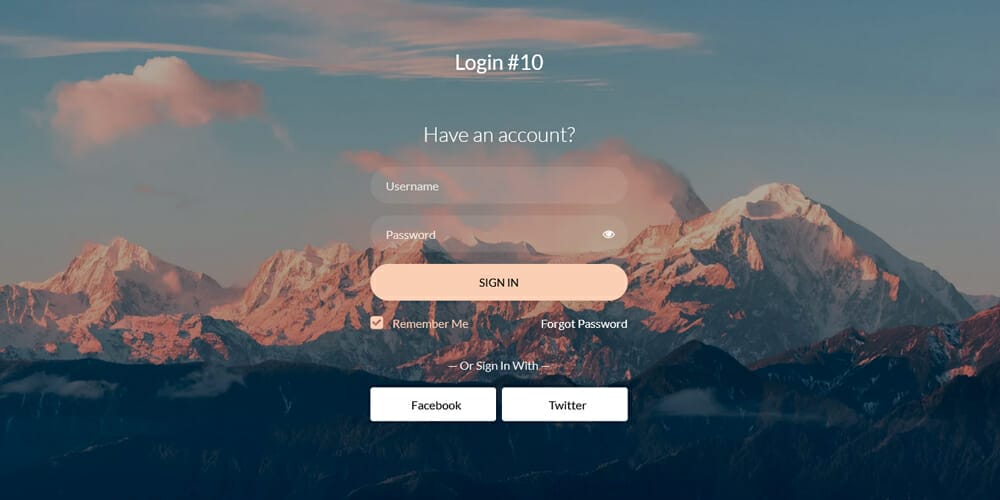 Free Bootstrap Form Templates 18 Login Form V20