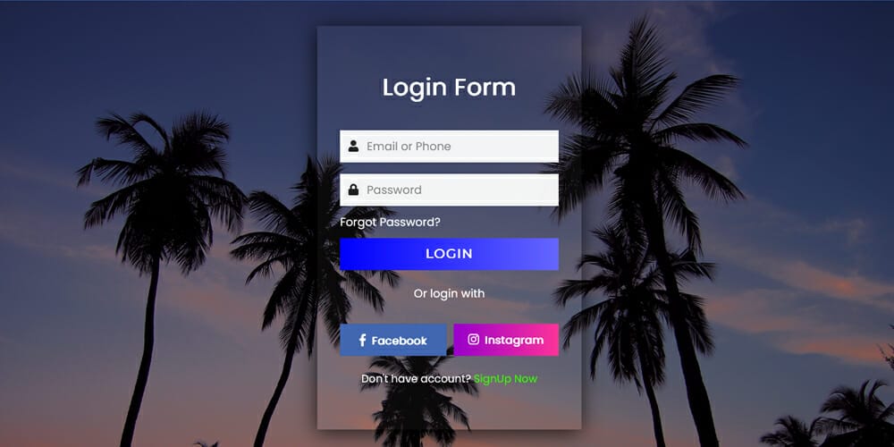 Free Bootstrap Form Templates 6 Login Form with Social Media Signup