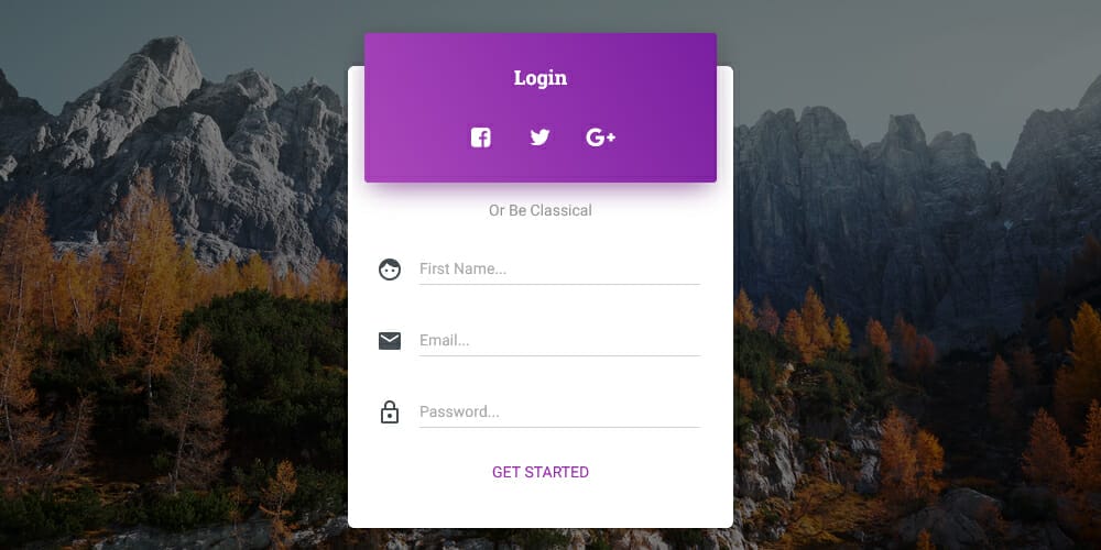 Free Bootstrap Form Templates 22 Material Bootstrap Login Page