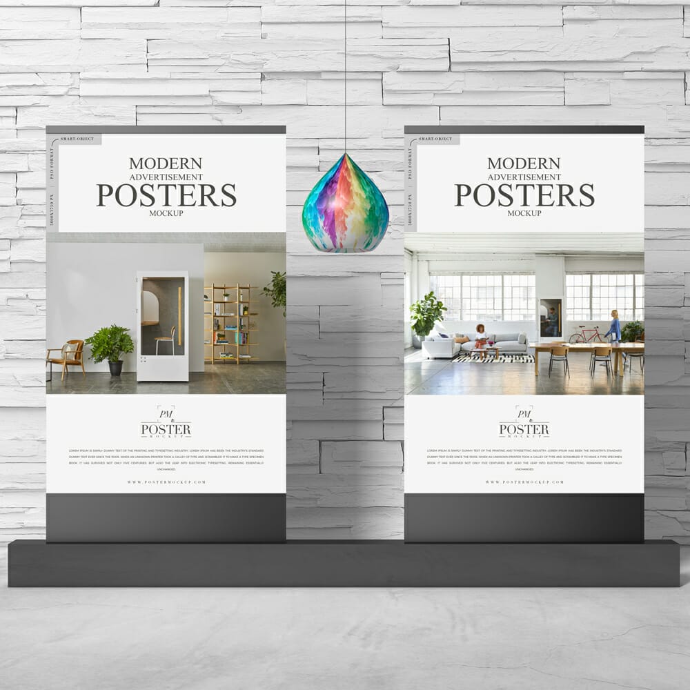 Modern Advertisement Posters Mockup
