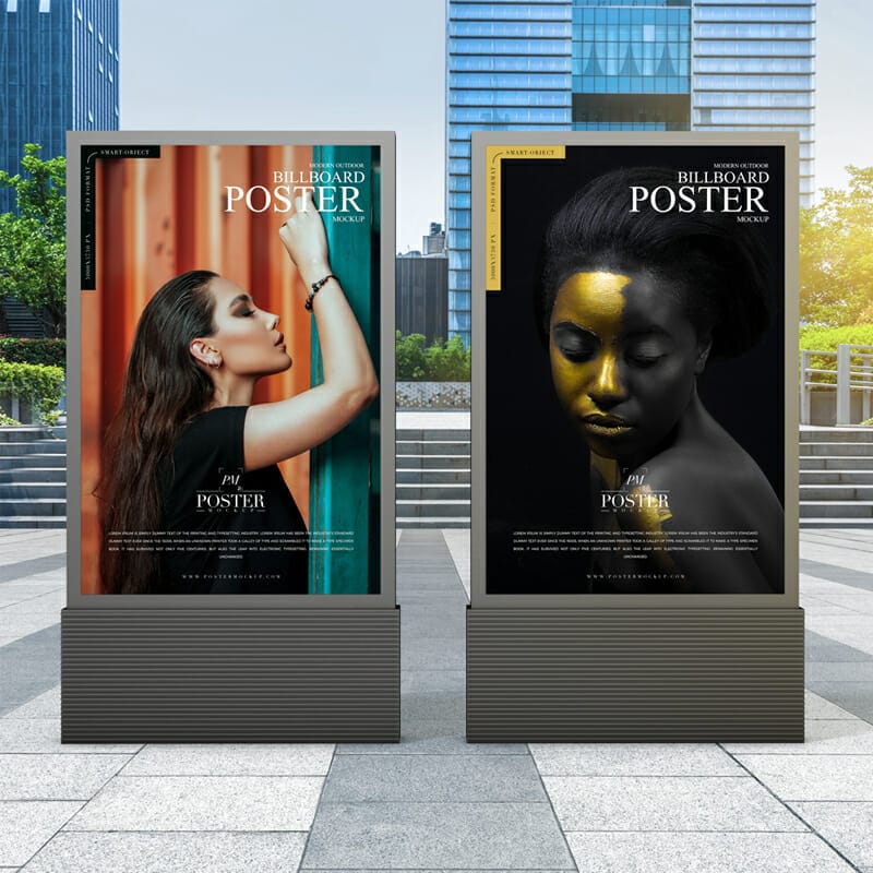 Modern Outdoor Billboard Poster Mockup For Advertisement