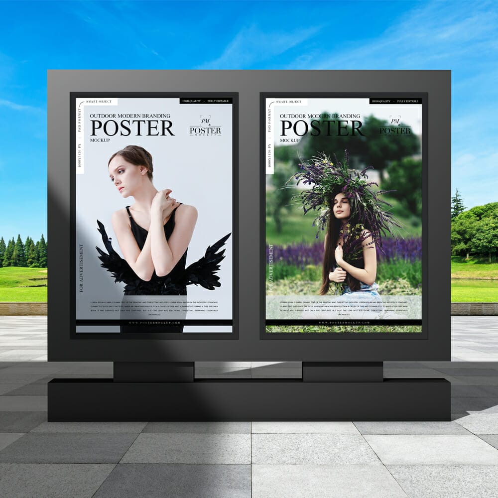 Outdoor Modern Branding Poster Mockup For Advertisement