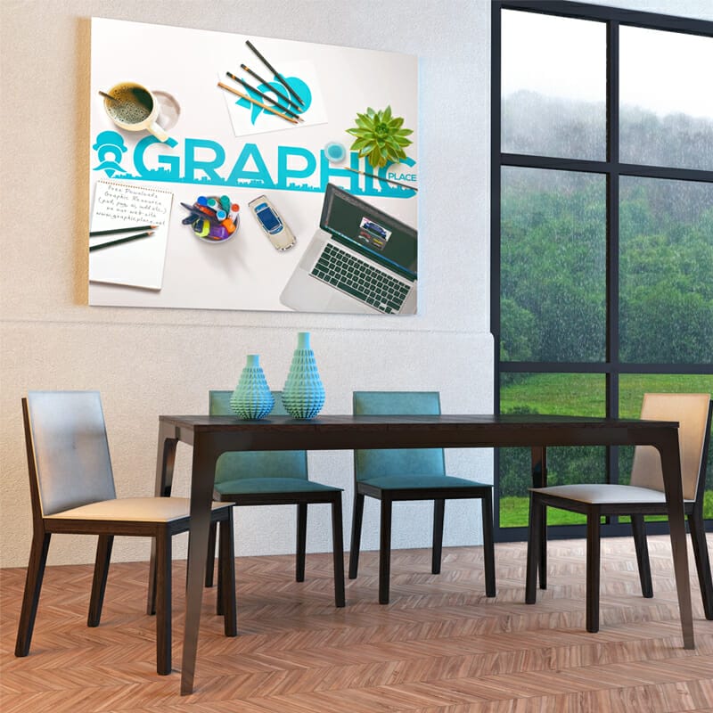 Photo Wall Room Free PSD Mockup