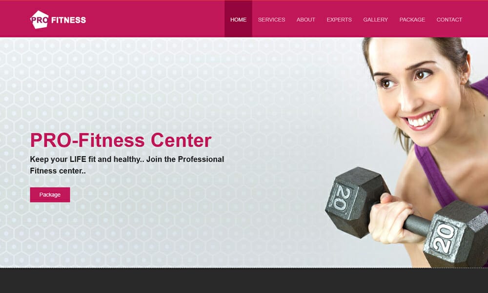 Pro Fitness Center Free HTML5 Web Template