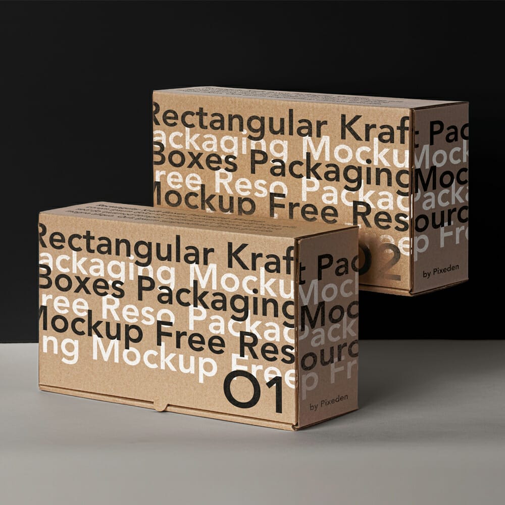 Rectangular PSD Box Packaging Mockup