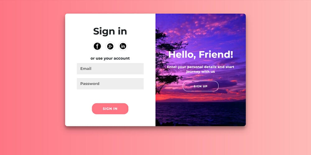 Free Bootstrap Form Templates 36 Registration Form with a Slide Effect