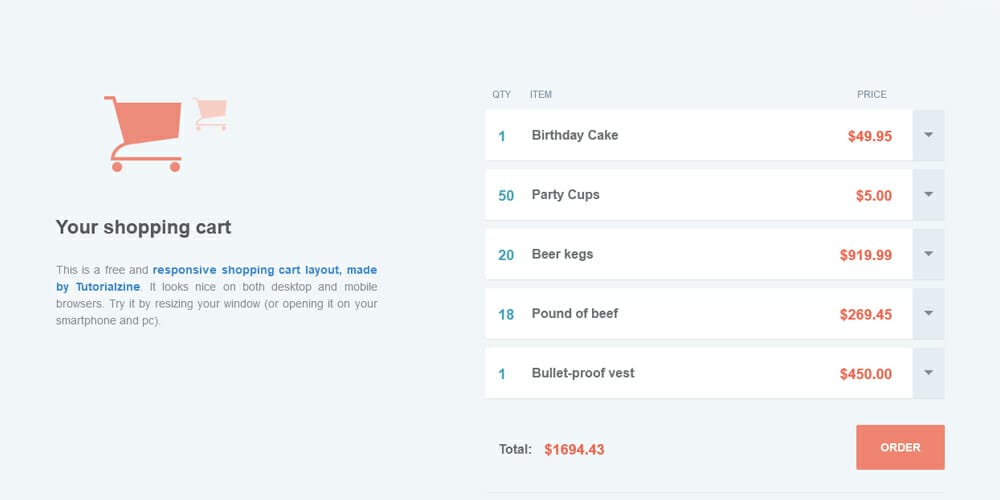 Free Bootstrap Shopping Cart Templates » Css Author