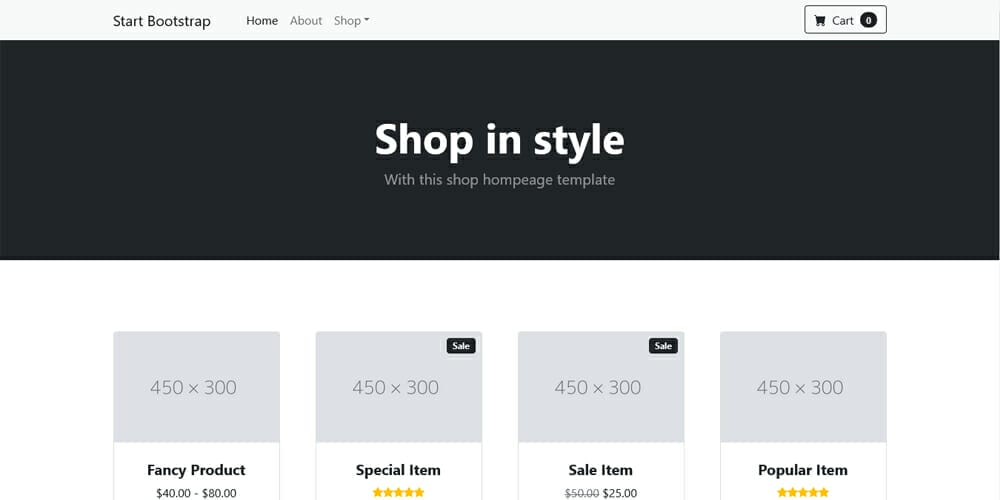 Shop Homepage
