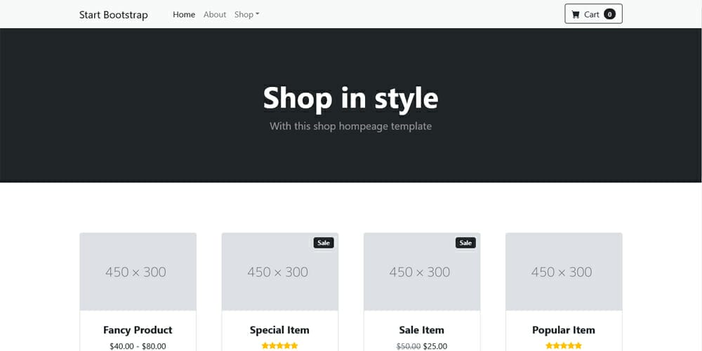 Free ECommerce Bootstrap Templates » CSS Author