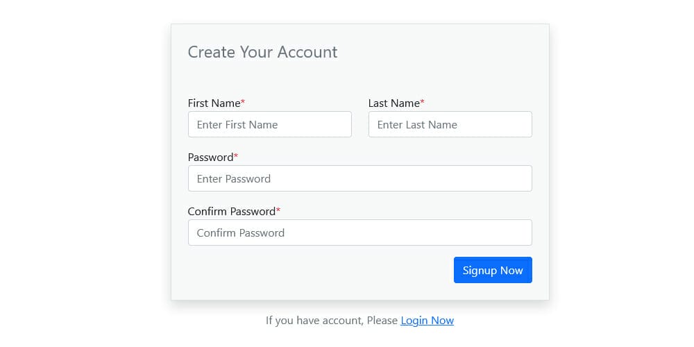 Free Bootstrap Form Templates 51 Simple Bootstrap 5 Signup Form