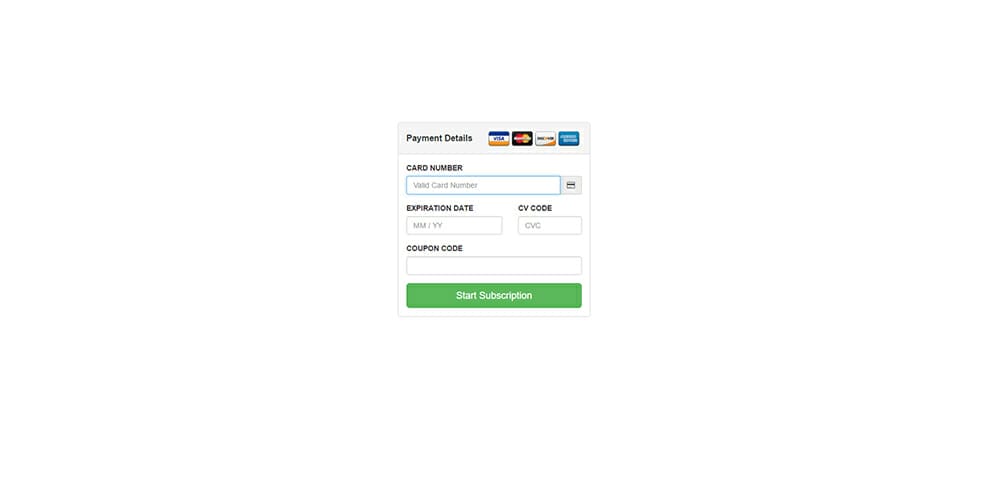 Free Bootstrap Form Templates 97 Simple Payment Form