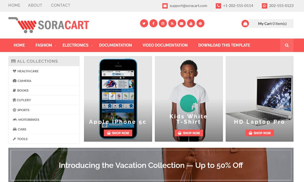 SoraCart - Free Responsive Online Store Blogger Template