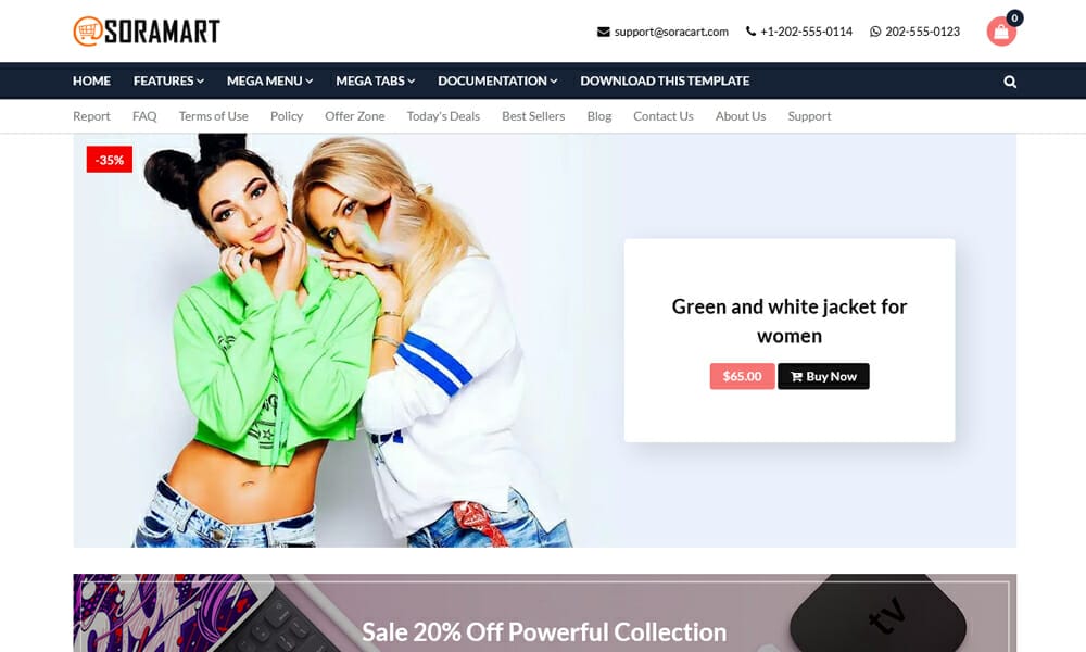 SoraMart - Free Responsive Ecommerce Blogger Template