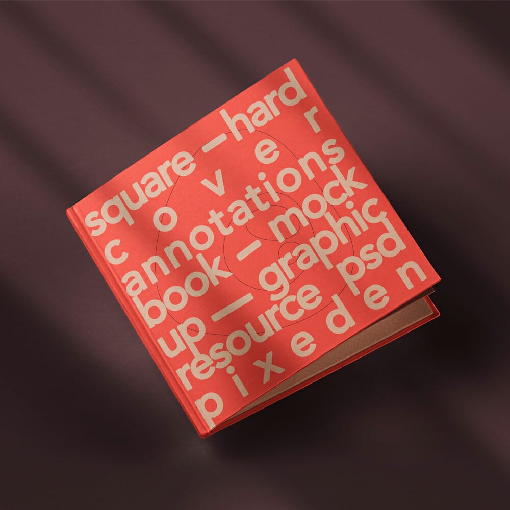 Square Notes Hardcover PSD Book Mockup