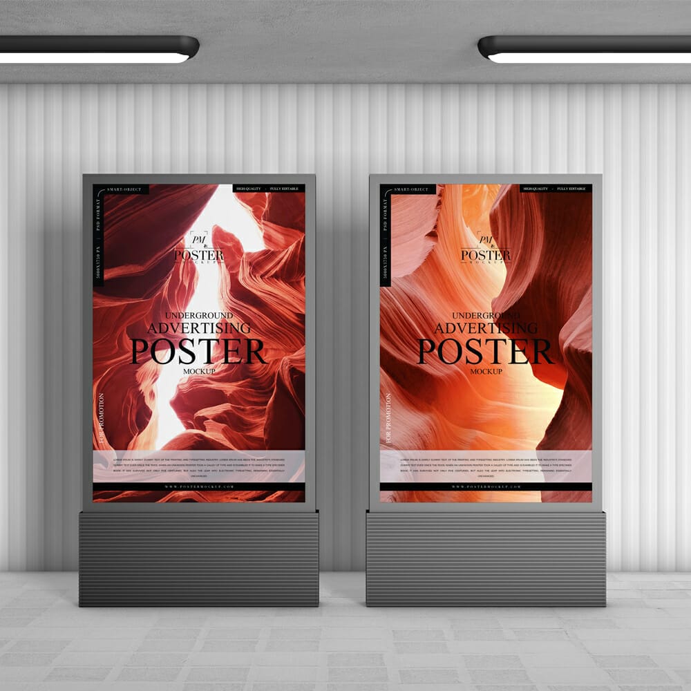 Underground Advertising Poster Mockup For Promotion