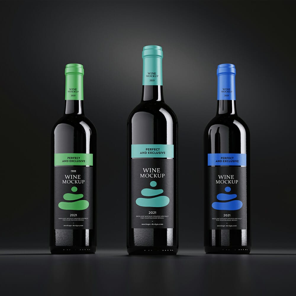Wine Bottles Mockup