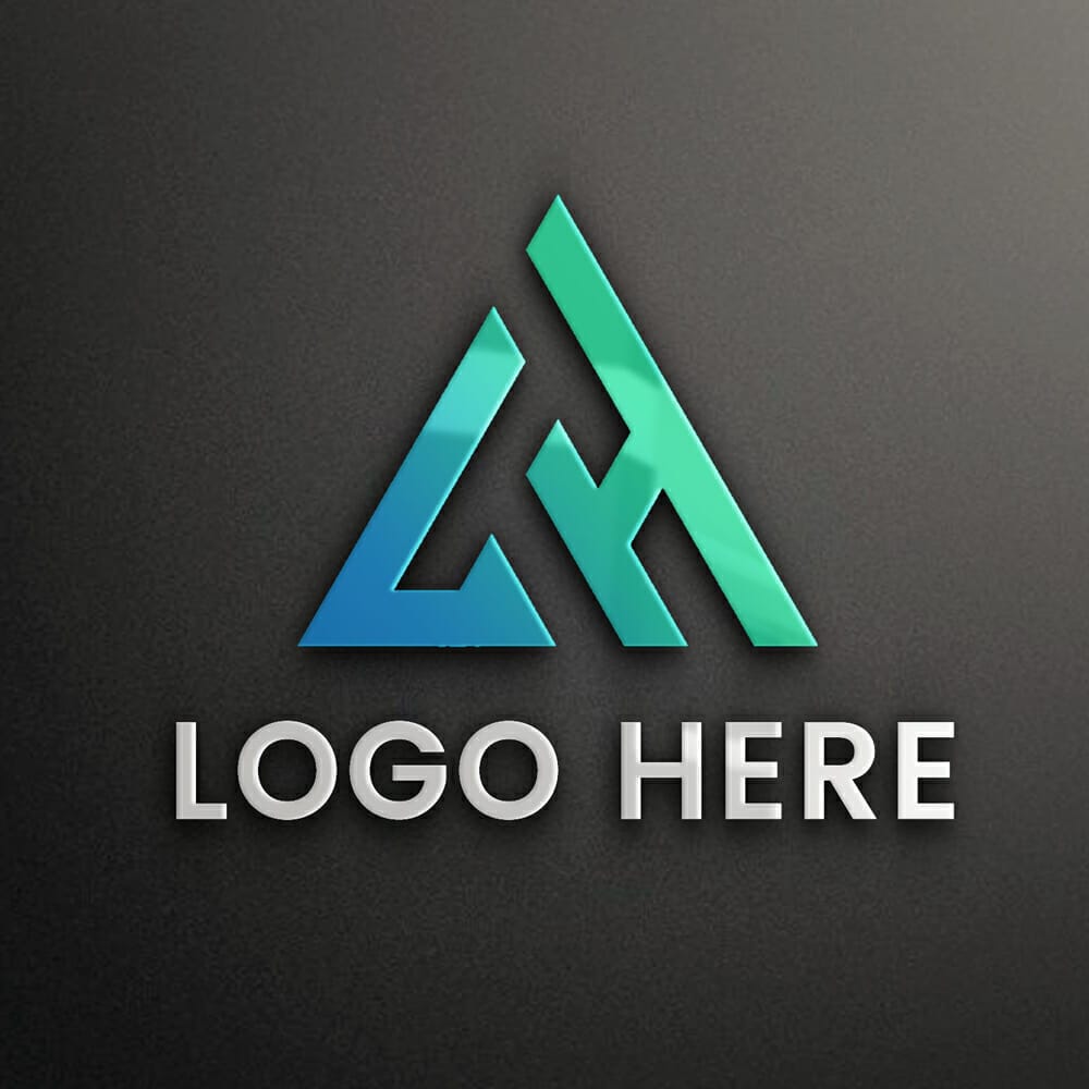 3D Logo Mockup On Black Wall