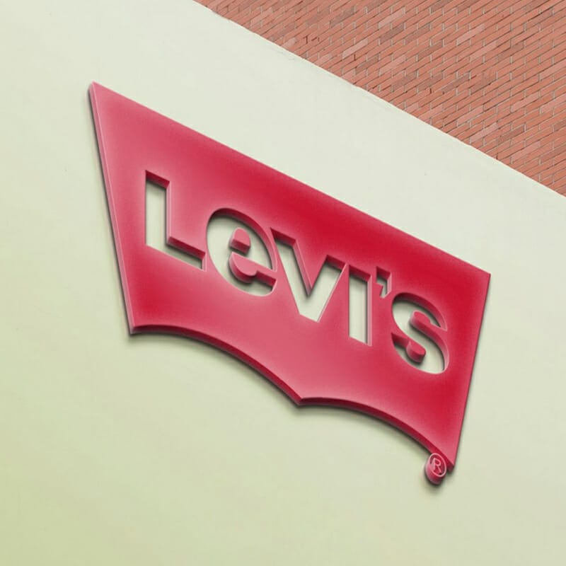 3D Modern Wall With Bricks Logo Mockup