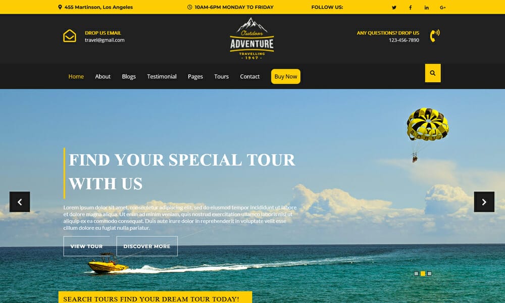 Adventure Travelling - Free Travel Agency WordPress Theme