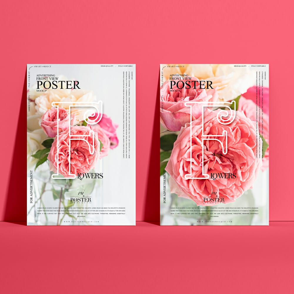 Advertising Front View Poster Mockup