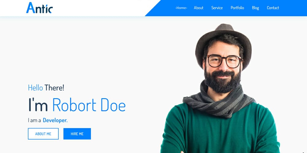 Free Bootstrap Portfolio Templates 73 Antic