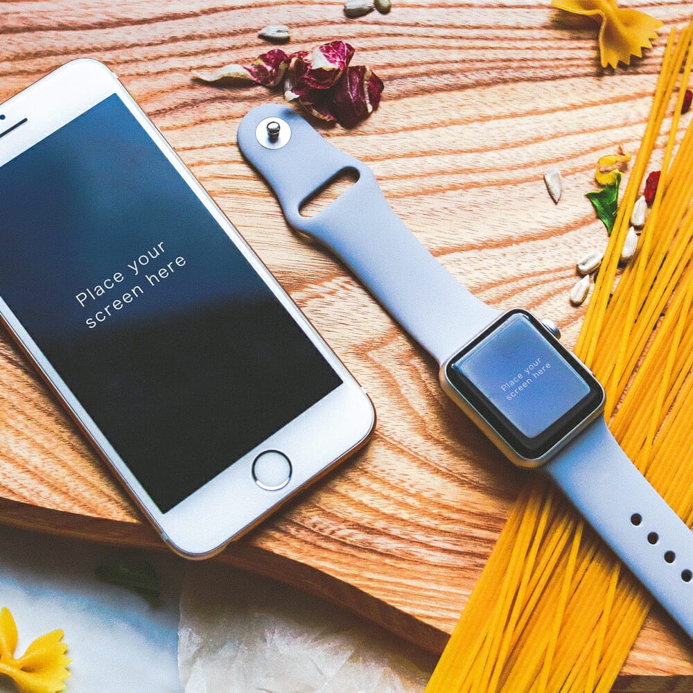 Apple Phone Watch Free PSD Mockup