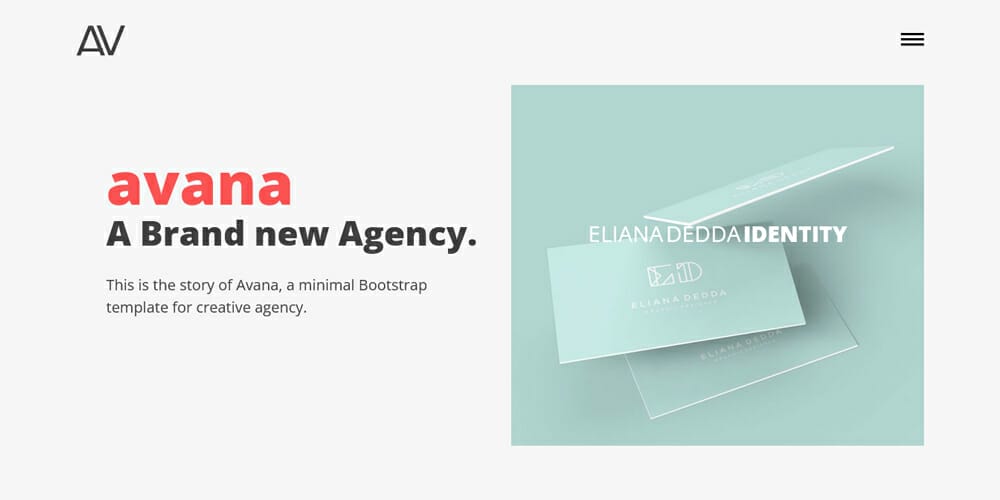 Free Bootstrap Portfolio Templates 61 Avana