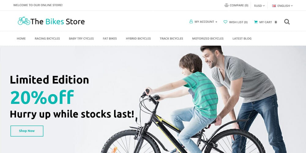 Free eCommerce Bootstrap Templates 49 Bike Theme