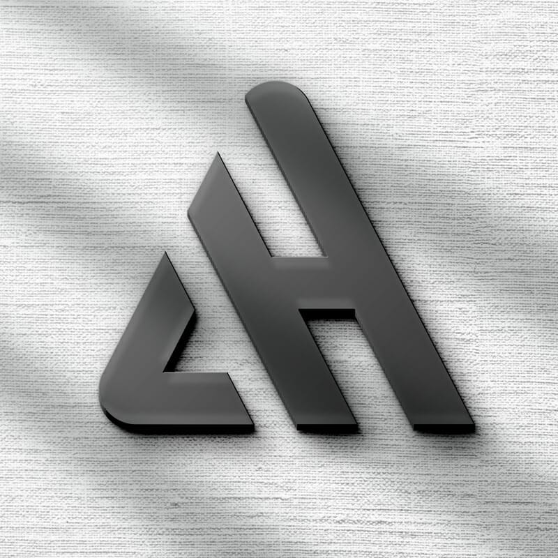 Black 3D Logo Mockup On Gray Wall