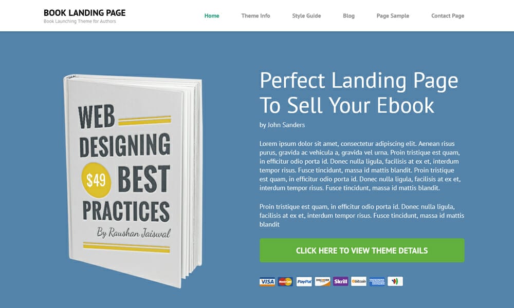 Book Landing Page