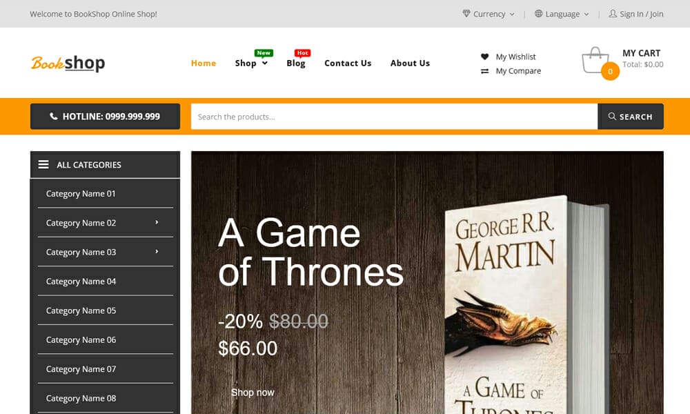 Book Shop - Free Bookstore WordPress Theme