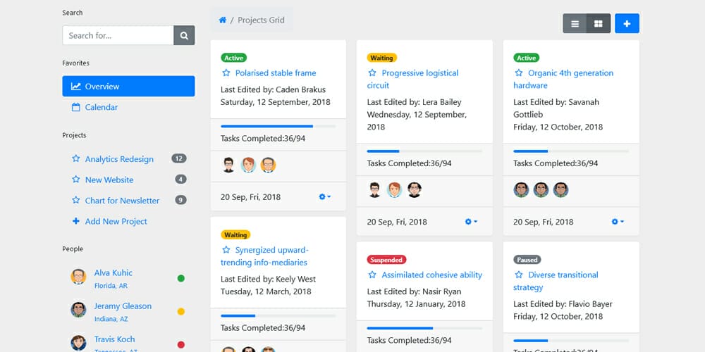 Bootstrap 4 Project Grid