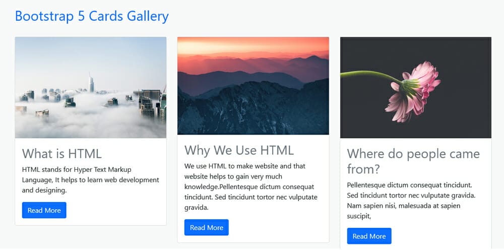 Bootstrap 5 Gallery Examples & Freebies – Yes Web Designs