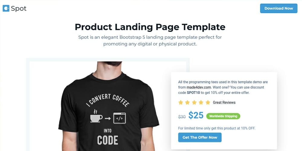 Bootstrap 5 Ecommerce Landing Page Template